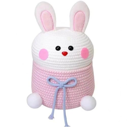 Ppmter Cartoon Kaninchen Gewebter Korb Für Kleidungsstücke Snacks Aufbewahrung Kawaii Mädchen Prinzessin Geschenke Spielzeug Organisator Home Decor Storage Box von Ppmter