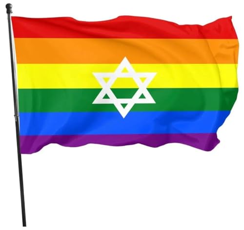Ppmter Israel-Flagge, doppelseitige Israel-Regenbogenflagge mit Messingösen, Regenbogen-Israel-Flagge von Ppmter