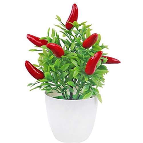 Ppmter Künstliche Chili -Baum Bonsai Gefälschte Gemüse Chili Topf Home Office Garten Desktop Party Dekorationstisch Herzstück Herzstück von Ppmter