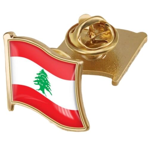 Ppmter Libanesische Flagge Reversnadel Wappen des Libanon National Emblem Brosche Pin Abzeichen Souvenirs Geschenke von Ppmter