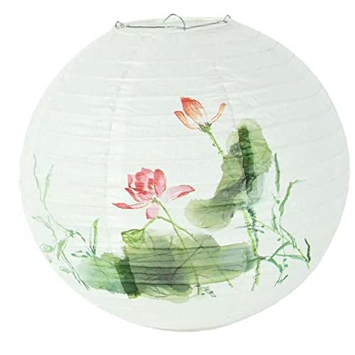 Ppmter Runder Papierlaternen-Lampenschirm, 30 cm Seidenpapier-Lampen-Dekor, chinesischer orientalischer Stil, Hängeleuchten für Restaurant-Heimdekoration von Ppmter