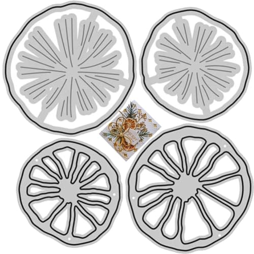 Ppmter Zitronen- Und Orange Metal Cutting Stempel Album Rahmen Hintergrunddekor Fruchtstanzung Für Karten Machen Scrapbooking Weihnachtsgeburtstagspapier Handwerk Stirbt von Ppmter