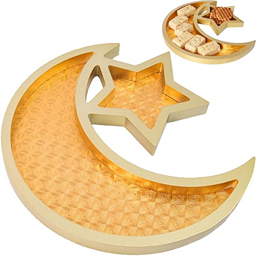 Ramadan Dessert Tabletts Eid Mubarak Holzmondsternplatten, Die Tabletts Home Dessert Gebäck Display Halter Tablett Für Islam Muslim Party Dekorationen Servieren von Ppmter