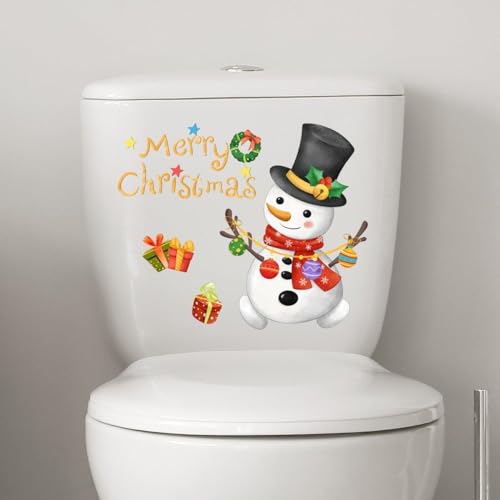 Weihnachts -toilettenaufkleber Abziehbilder, Lustige Weihnachts -schneemann -toiletten -deckelabziehbilder Für Weihnachtsbaddekoration von Ppmter