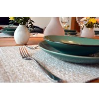 Handgewebtes Tischset, 4Er Set - Auf Webstühlen Gewebt, 33 X 50 cm. Baumwolle Und Jute. Handgewebte Platzmatten. Handgemacht Handgewebtes Tischset, 4Er Set - Auf Webstühlen Gewebt, 33 X 50 cm. Baumwolle Und Jute. Handgewebte Platzmatten. Handgemacht von Pracasa