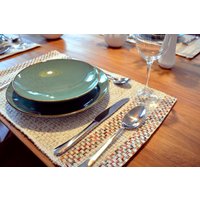 Handgewebtes Tischset Lena, 4Er Set - Auf Webstühlen Gewebt, 33 X 50 cm. Baumwolle Und Jute. Handgewebte Platzmatten. Handgemacht Handgewebtes Tischset Lena, 4Er Set - Auf Webstühlen Gewebt, 33 X 50 cm. Baumwolle Und Jute. Handgewebte Platzmatten. Handgemacht von Pracasa