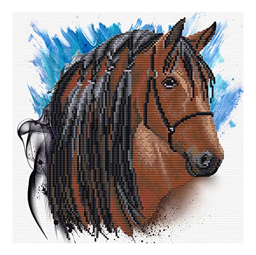 Ladybird Stickset Stallion Groom, Kreuzstich-Set ca. 30,5 x 30,5 cm, Komplett-Set für ein eckiges Stickbild, handwerkliches Hobby für Erwachsene und Kinder ab 8 Jahren von Pracht Creatives Hobby