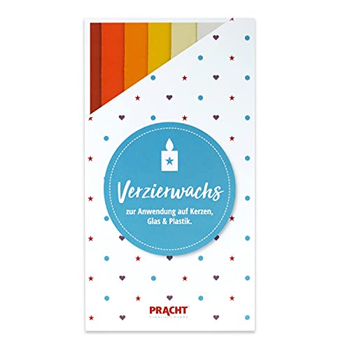 Pracht Creatives Hobby 7050-077 Verzierwachsplatten Mix, 6 halbe Platten, ca. 200 x 50 x 0,5 mm, Wachsplatten zum Modellieren und Verzieren von Kerzen von Pracht Creatives Hobby