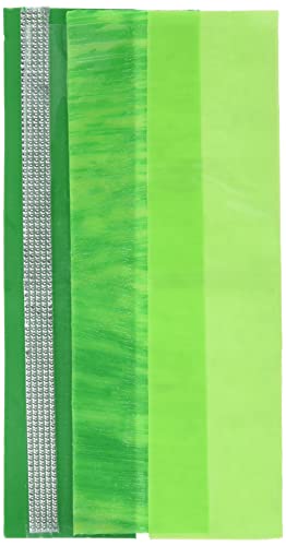 Pracht Creatives Hobby 7074-20035 Verzierwachsplatten Mix grün / silber, 3 halbe Wachsplatten, ca. 200 x 50 x 0,5 mm und ein Wachsstreifen, zum Modellieren und Verzieren von Kerzen von Pracht Creatives Hobby