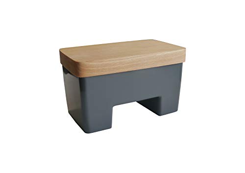 Practic Butterdose 6,5 x 10 x 10 cm mit Deckel und Wasserkühlung nach französischer Art | 100% Polypropylen, Deckel aus Buchenholz, frei von BPA von Practic