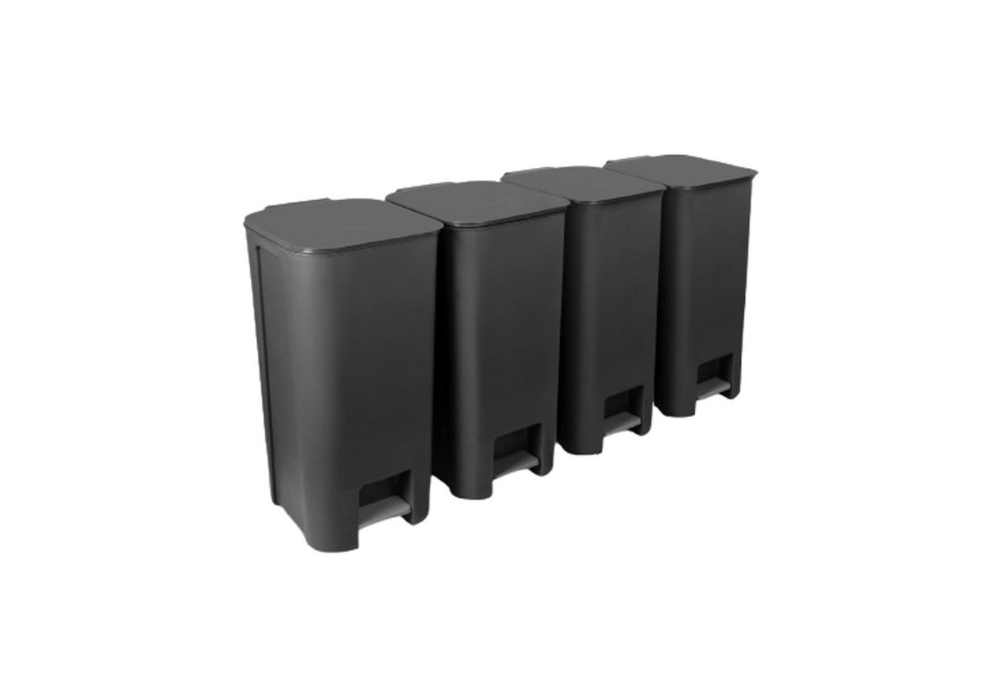 Practic Mülltrennsystem 10106593 Satz Abfalltrennbehälter, Recycling-Set 4 x Treteimer 40 L von Practic