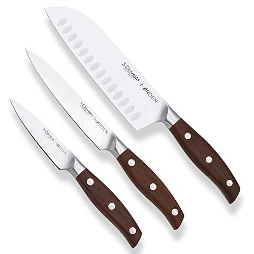 PracticDomus 3 Claveles - Set mit 3 Professionellen Edelstahlmessern Norden Range, Premium Selection von PracticDomus