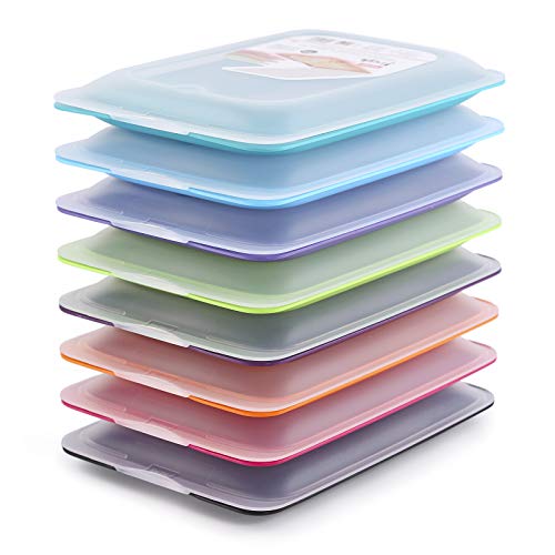 PracticDomus Hochwertige Aufschnitt-Boxen, Frischhaltedose für Aufschnitt Fresh System. Optimale Aufbewahrung im Kühlschrank, Maße 17 x 3.2 x 25.2 cm (8X Sortiment) von PracticDomus