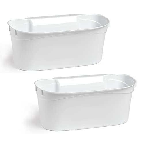 PracticDomus Set mit 2 Hängekörben, Mehrzweck-Abfallsammler für Küche, 2 x Weiß von PracticDomus