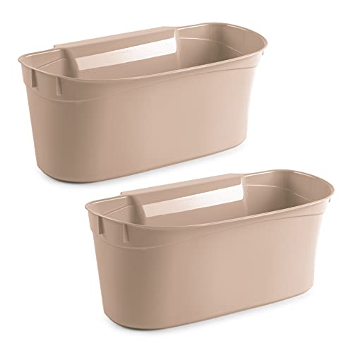 PracticDomus Set mit 2 Hängekörben, Mehrzweck-Abfallsammler für die Küche (2 x braun) von PracticDomus