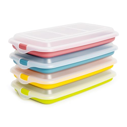 PracticDomus Wurst- und Lebensmittelhalter Deli System, optimale Aufbewahrung von Scheiben im Kühlschrank, Maße 24,8 x 14,4 x 3,3 cm (4 x Sortiment), 4X Surtido von PracticDomus