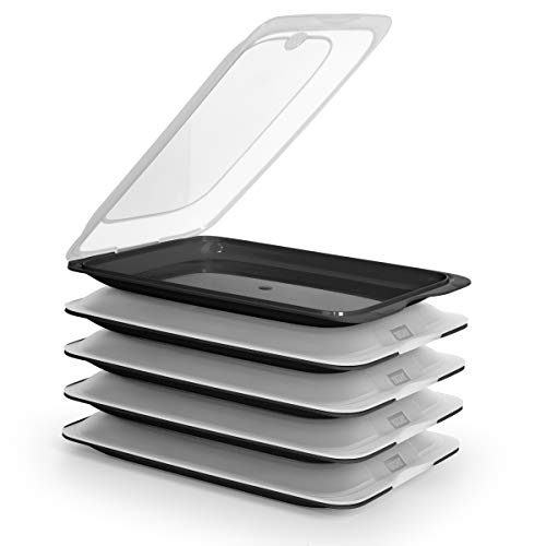 PracticFood FRESH System - Hochwertige Aufschnitt-Boxen, Frischhaltedose für Aufschnitt. Optimale Aufbewahrung im Kühlschrank, Maße 17 x 3.2 x 25.2 cm (5X Schwarz) von PracticFood