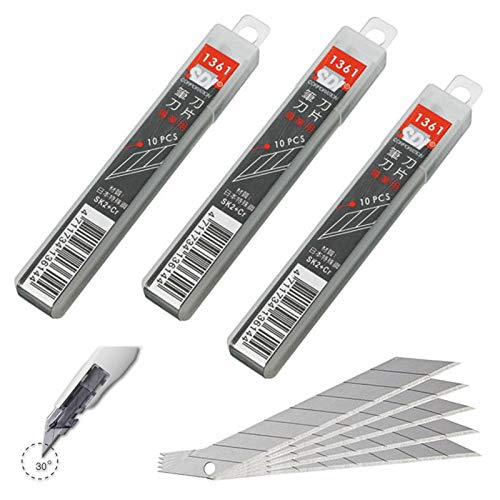 PracticTools - 30er Pack SDI SK2+Cr. 9mm Stahl-Ersatzmesser / 30° Cutter - Superscharf & Langlebig - Ideal für Handwerk & Profis - IF Design Award Gewinner von PracticTools
