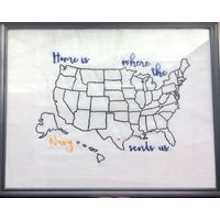 Zuhause Ist, Wo Das Militär Uns Senden | Benutzerdefinierte Stickerei von PracticallyPerfCo
