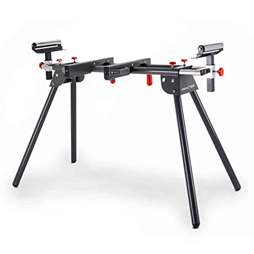 Practixx Untergestell für Kappsägen PX-UG-1600 | ausziehbar 1000-1650mm | Traglast 200kg | Auflagebreite 384 mm | höhenverstellbare Rollenführung | Arbeitstisch für Kapp & Gehrungssägen von Practixx