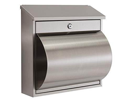 Boston Briefkasten in inox mit Zeitungsständer von Practo Garden