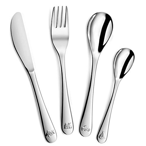 Albert de Thiers A0729000 Set mit 4 Kinderbestecken Kiddo – 1 Messer + 1 Gabel + 1 Esslöffel + 1 Teelöffel – gravierte Griffe und Klingen aus Edelstahl – Aufbewahrungsbox aus Holz Albert de Thiers A0729000 Set mit 4 Kinderbestecken Kiddo – 1 Messer + 1 Gabel + 1 Esslöffel + 1 Teelöffel – gravierte Griffe und Klingen aus Edelstahl – Aufbewahrungsbox aus Holz von Albert De Thiers