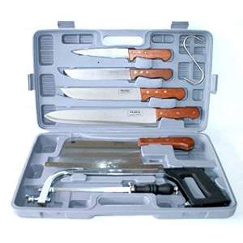 Pradel Excellence K31128 Koffer, 7-teilig, 4 Fleischermesser + 1 Wetzstahl + 1 Säge + 1 großes Fleischerbeil von Pradel Excellence