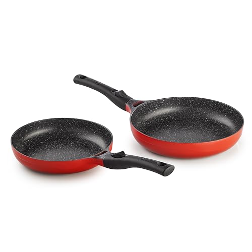 Pradel Excellence - PCUI003001-2er-Set Magma Aluminiumgusspfannen Ø24/28cm - Antihaftbeschichtung in Steinoptik - 2 Abnehmbare Griffe - Alle Herdarten Pradel Excellence - PCUI003001-2er-Set Magma Aluminiumgusspfannen Ø24/28cm - Antihaftbeschichtung in Steinoptik - 2 Abnehmbare Griffe - Alle Herdarten von Pradel Excellence