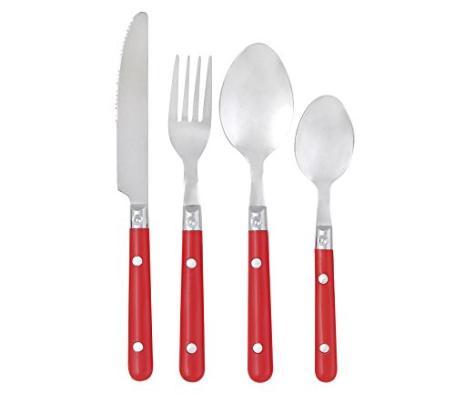 Pradel Heritage 518154 Besteckset, 24-teilig, Edelstahl/Kunststoff, Rot, 9,6 x 23,5 x 9,7 cm von Pradel Heritage