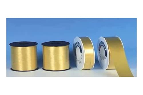 C.E. PATTBERG Geschenkband Gold, 91 Meter Ringelband 25 mm zum Basteln, Dekorieren & Verpacken von Geschenken zu jedem Anlass von Präsent