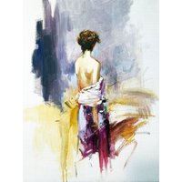 Abstrakte Weibliche Figur Ölgemälde, Strukturspachtel Kunst Abstrakte Weibliche Figur Ölgemälde, Strukturspachtel Kunst von PragArtStudio