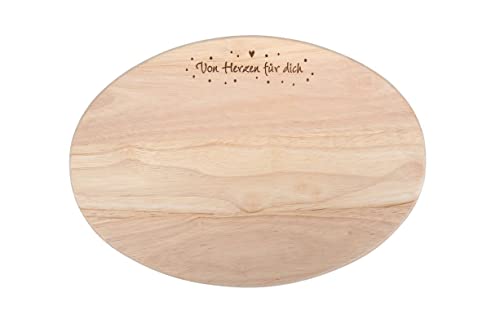 Holzbrett Frühstückbrett Vesperbrett Holz mit Spruch "Von Herzen für dich" | Geschenk von Herzen von Praisent