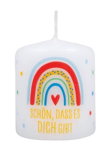 Praisent Schön dass es dich gibt Kerze Regenbogen mit Spruch als Tischdeko oder Gastgeschenk 9Std. Brenndauer Praisent Schön dass es dich gibt Kerze Regenbogen mit Spruch als Tischdeko oder Gastgeschenk 9Std. Brenndauer von Praisent