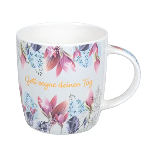 Praisent Tasse ''Magnolie ''Gott segne deinen Tag'', Lila von Praisent