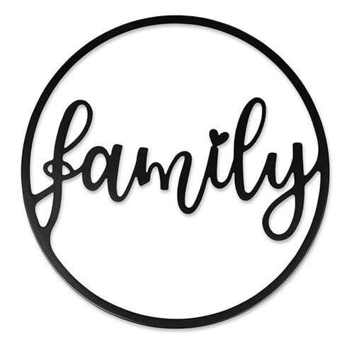 Wanddeko Kreis mit Schriftzug Familiy schwarz 39cm Metall Kreis Deko modern Wanddeko Kreis mit Schriftzug Familiy schwarz 39cm Metall Kreis Deko modern von Praisent