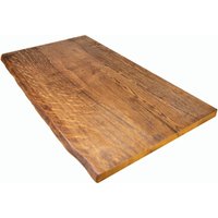 Gebürstete Tischplatte Aus Massivholz in Dark Mit 2 Baumkanten - Tiefe 70 cm 2, 5 Plattenstärke von PrajDE
