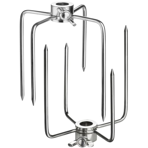 Praknu Fleischklammer für Drehspieß 2er Set - Fleischnadeln für Grillspieße 12mm - Rostfrei Edelstahl - Fixiert das Grillgut Doppelt Praknu Fleischklammer für Drehspieß 2er Set - Fleischnadeln für Grillspieße 12mm - Rostfrei Edelstahl - Fixiert das Grillgut Doppelt von Praknu