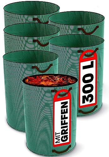 Praknu 6x Gartenabfallsack 300 Liter - Laubsack Mit 4 Reißfesten Griffen - Stabil - Faltbar - Wiederverwendbar - Robustes Polypropylen Praknu 6x Gartenabfallsack 300 Liter - Laubsack Mit 4 Reißfesten Griffen - Stabil - Faltbar - Wiederverwendbar - Robustes Polypropylen von Praknu