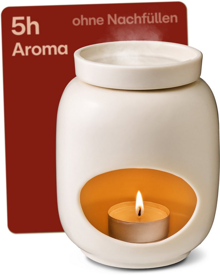 Praknu Duftlampe Duftlampe Keramik 100ml – Teelicht Aromalampe für Öle & Duftwachs (Einzelartikel, 1 x Praknu Teelicht Duftlampe Keramik 100 ml – Verdampfen für Öle), Sanftes Verdampfen & Langanhaltender Duft – Diffuser Stövchen von Praknu