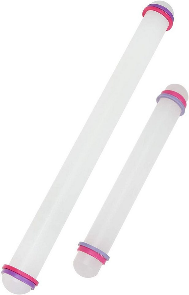 Praknu Nudelholz Ausrollstab 43 cm + 22 cm ABS-Kunststoff, (Set, 2-tlg), Rollstab von Praknu