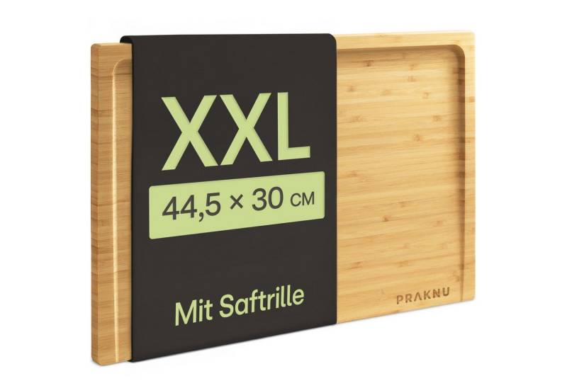 Praknu Schneidebrett XXL Schneidebrett aus Bambus Holz - Extra Groß, Bambus, (kein Set, 1-St), langlebig von Praknu