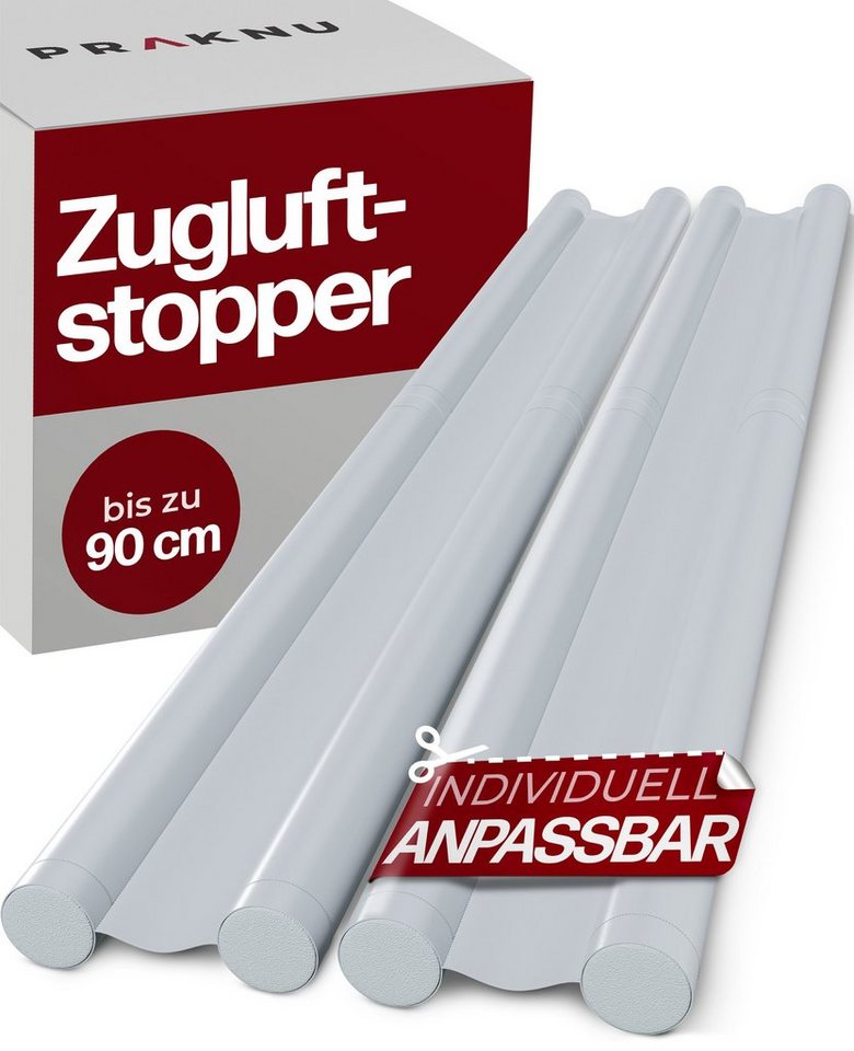 Praknu Zugluftstopper 2 Set Doppelseitiger Schutz - Zugstopper Türboden Türdichtung, 2-tlg., Zuschneidbar - Kältestopp von Zugluft unter der Tür - Luftstopper von Praknu