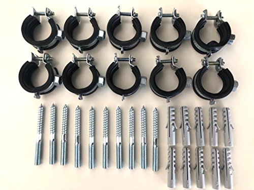 Sparset ---- 10 Stück Schraubrohrschelle 25-30 mm 3/4" mit Stockschraube 8x80 und Dübel 50x10 Sparset ---- 10 Stück Schraubrohrschelle 25-30 mm 3/4" mit Stockschraube 8x80 und Dübel 50x10 von Praktic