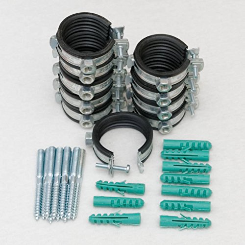 Sparset ---- 10 Stück Schraubrohrschelle 31-36 mm 1" mit Stockschraube 8x80 und Dübel 50x10 Sparset ---- 10 Stück Schraubrohrschelle 31-36 mm 1" mit Stockschraube 8x80 und Dübel 50x10 von Praktic