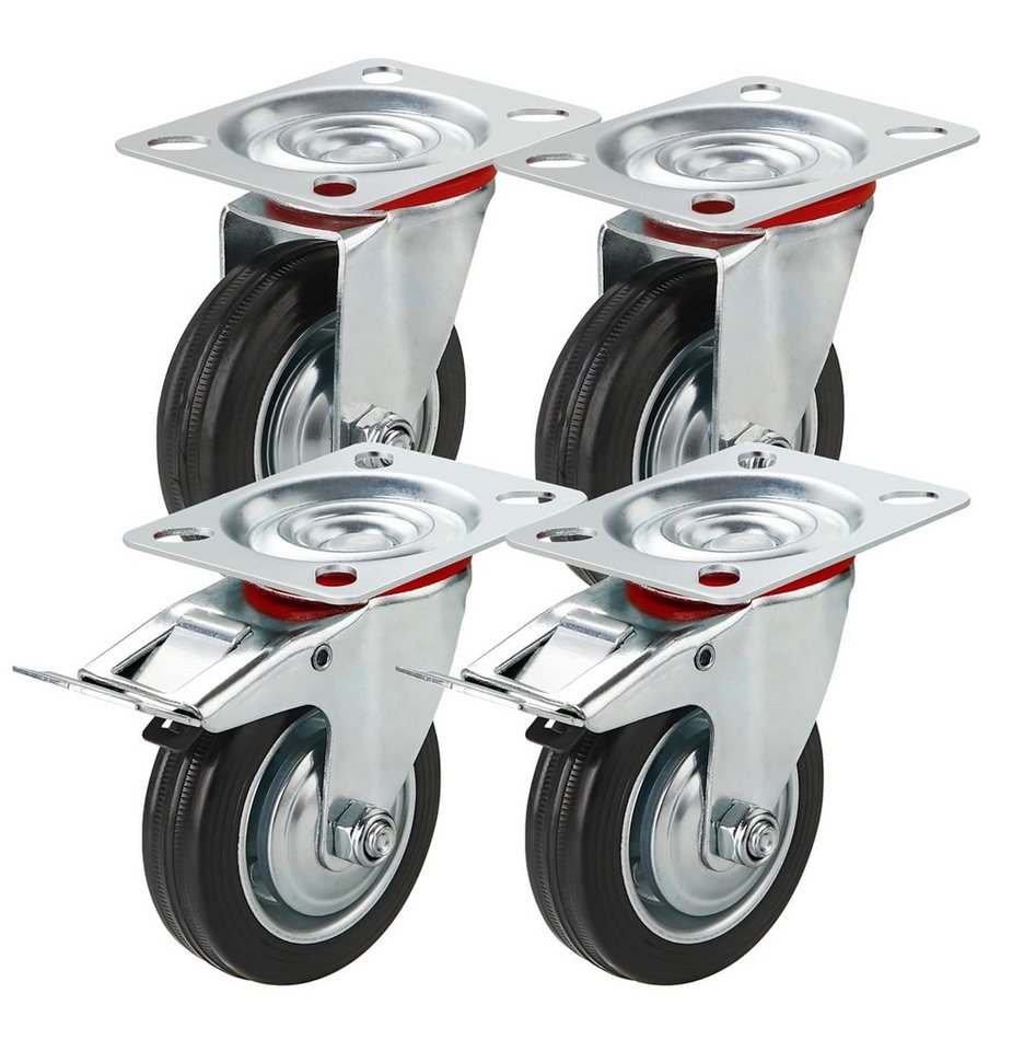 Praktikraft Schwerlastrolle 4er Transportrollen & Schwerlastrollen Rollen Möbelrollen, (4er Set, 4-St) von Praktikraft