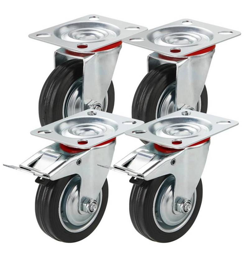Praktikraft Schwerlastrolle 4er Transportrollen & Schwerlastrollen Rollen Möbelrollen, (4er Set, 4-St) von Praktikraft
