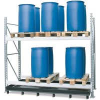 Weber Kunststofftechnik Regalboden-Auffangwanne aus PE, unterfahrbar, HxBxT 220 x 2.680 x 1.340 mm, Auffangvolumen 240 l, ohne Lochplatte von Weber Kunststofftechnik