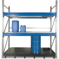 Weber Kunststofftechnik Regalboden-Auffangwanne aus PE, unterfahrbar, HxBxT 430 x 3.280 x 1.340 mm, Auffangvolumen 1.000 l, inkl. Lochplatte von Weber Kunststofftechnik