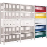 Praktische Erweiterungsmöglichkeit für die Büroregale aus Metall Mit diesem Büro-Regalsystem aus Metall sorgen Sie für ausreichend Stauraum in der Registratur. Ist eine Regalzeile mit Aktenordnern gefüllt, bauen Sie schnell und unkompliziert eine weitere Zeile an. Wie das Grundfeld verfügen auch die Anbaufelder des Archivregals über Steckverbindungen. Mit diesen geht der Aufbau einfach von der Hand. In welcher Höhe die einzelnen Fachböden angebracht werden, entscheiden Sie selbst. Dafür steht Ihnen ein in die Regalständer eingestanztes Lochraster von 25 mm zur Verfügung. Rahmen und Böden sind aus robustem und hochwertigem Stahlblech gefertigt. Die verzinkte Oberfläche schützt das Regal vor Korrosion und Abnutzungserscheinungen durch den täglichen Gebrauch. Einen sicheren Stand erhält das Regalsystem durch eine Diagonalverstrebung auf der Rückseite. Ein Abdeckboden bietet Ihnen zusätzlichen Stauraum oberhalb des Regals. Um zu garantieren, dass die einsortierten Aktenordner an ihrem Platz bleiben, ist das Archivregal mit einer Anschlagleiste am Ende jedes Fachbodens versehen. Die hervorragende Eignung für den alltäglichen Gebrauch im Betrieb bestätigt das Gütezeichen RAL-RG 614/1. Nutzen Sie den Stauraum in Ihrem Büro optimal aus und bestellen Sie Anbaufelder für das Büro-Regalsystem SCHULTE, Fachlast bis 85 kg, hier bei uns.Aktenregal SCHULTE AF, einseitig, mit Endanschlägen, FL 85 kg, HxBxT 2.500 x 1.300 x 300 mm Aktenregal SCHULTE AF, einseitig, mit Endanschlägen, FL 85 kg, HxBxT 2.500 x 1.300 x 300 mm Praktische Erweiterungsmöglichkeit für die Büroregale aus Metall Mit diesem Büro-Regalsystem aus Metall sorgen Sie für ausreichend Stauraum in der Registratur. Ist eine Regalzeile mit Aktenordnern gefüllt, bauen Sie schnell und unkompliziert eine weitere Zeile an. Wie das Grundfeld verfügen auch die Anbaufelder des Archivregals über Steckverbindungen. Mit diesen geht der Aufbau einfach von der Hand. In welcher Höhe die einzelnen Fachböden angebracht werden, entscheiden Sie selbst. Dafür steht Ihnen ein in die Regalständer eingestanztes Lochraster von 25 mm zur Verfügung. Rahmen und Böden sind aus robustem und hochwertigem Stahlblech gefertigt. Die verzinkte Oberfläche schützt das Regal vor Korrosion und Abnutzungserscheinungen durch den täglichen Gebrauch. Einen sicheren Stand erhält das Regalsystem durch eine Diagonalverstrebung auf der Rückseite. Ein Abdeckboden bietet Ihnen zusätzlichen Stauraum oberhalb des Regals. Um zu garantieren, dass die einsortierten Aktenordner an ihrem Platz bleiben, ist das Archivregal mit einer Anschlagleiste am Ende jedes Fachbodens versehen. Die hervorragende Eignung für den alltäglichen Gebrauch im Betrieb bestätigt das Gütezeichen RAL-RG 614/1. Nutzen Sie den Stauraum in Ihrem Büro optimal aus und bestellen Sie Anbaufelder für das Büro-Regalsystem SCHULTE, Fachlast bis 85 kg, hier bei uns.Aktenregal SCHULTE AF, einseitig, mit Endanschlägen, FL 85 kg, HxBxT 2.500 x 1.300 x 300 mm Aktenregal SCHULTE AF, einseitig, mit Endanschlägen, FL 85 kg, HxBxT 2.500 x 1.300 x 300 mm von Praktische Erweiterungsmöglichkeit für die Büroregale aus Metall Mit diesem Büro-Regalsystem aus Metall sorgen Sie für ausreichend Stauraum in der Registratur. Ist eine Regalzeile mit Aktenordnern gefüllt, bauen Sie schnell und unkompliziert eine weitere