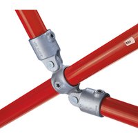 Kreuzverbinder mit 2 Gelenkabgängen, 1 Durchgang, Außen-Ø Rohr 60,3 mm von Kee® Klamp